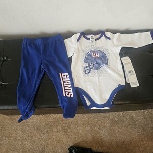 Kids Blue and White Giants Two Piece Set